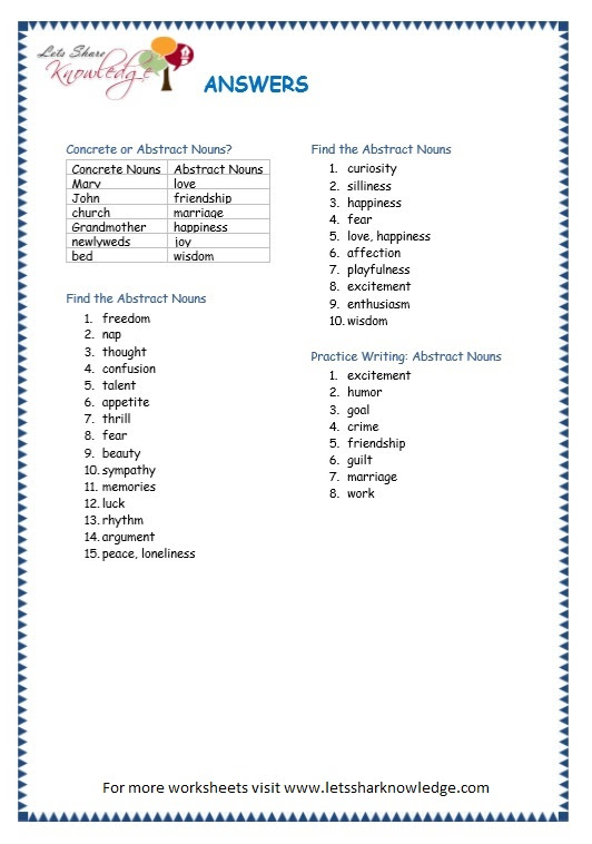 5 INFO ABSTRACT NOUN WORKSHEET GRADE 7 PDF ZIP PRINTABLE DOWNLOAD DOCX