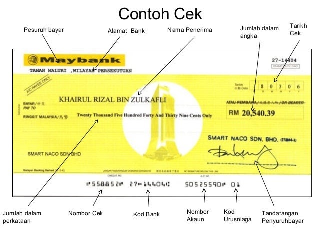 Contoh Buku Cek Maybank - Contoh 49