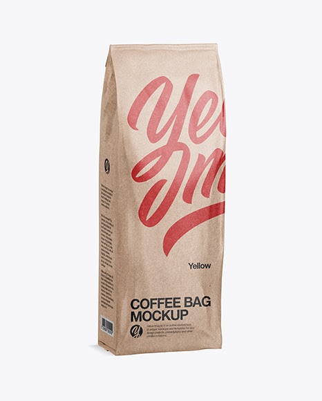 Download 500g Glossy Coffee Bag Mockup - Half Side View - Glossy ...