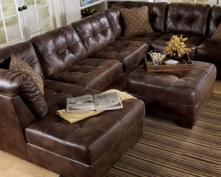 tufted leather sectional sofa bed