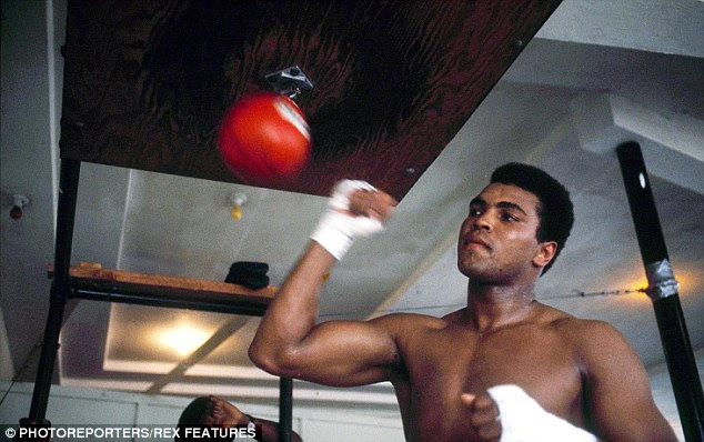 Hard work: Ali (above in 1970) won the World Heavyweight Championship three times over the course of his career, a record that still stands