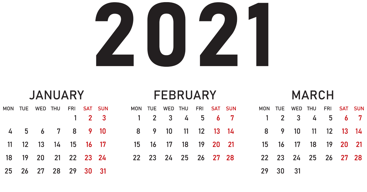 2021 Calendar Transparent Background Calendar 2021