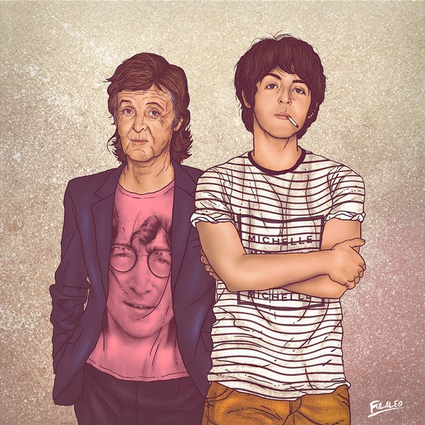 Paul McCartney aparece com camiseta com o rosto de John Lennon em homenagem do colombiano Fulaleo (Foto: Behance/Fulaleo) Paul McCartney aparece com camiseta com o rosto de John Lennon em homenagem do colombiano Fulaleo (Foto: Behance/Fulaleo)