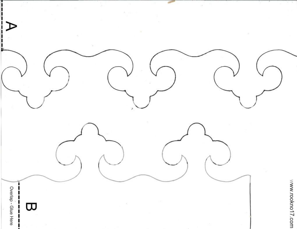Paper Crown Template, Print this template on heavy cardstock. Cut out, then use to trace on the paper of your choice. Cut out the traced pieces, then match up the dotted line on side A with the dotted line on side Be and glue in place at the overlap.