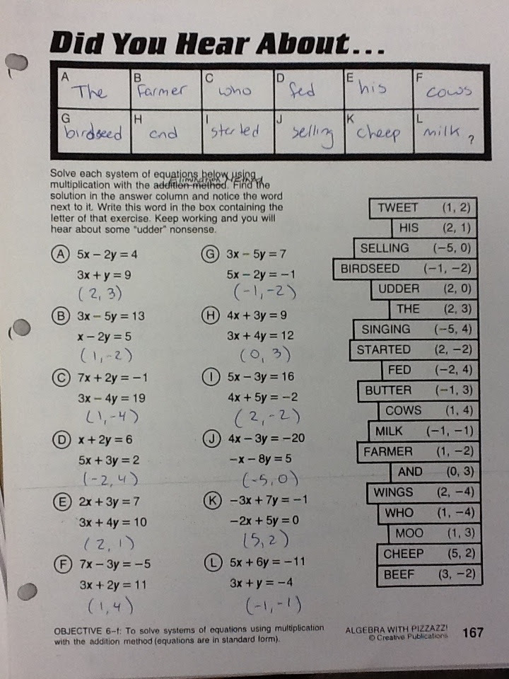 Did You Hear About Math Worksheet Answers