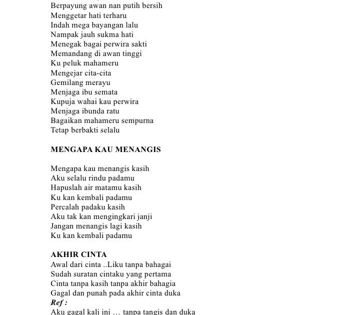 Lirik Lagu Sampul Surat