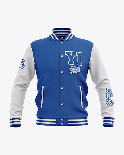 Download Free Men's Varsity Jacket Mockup - Front View (PSD)