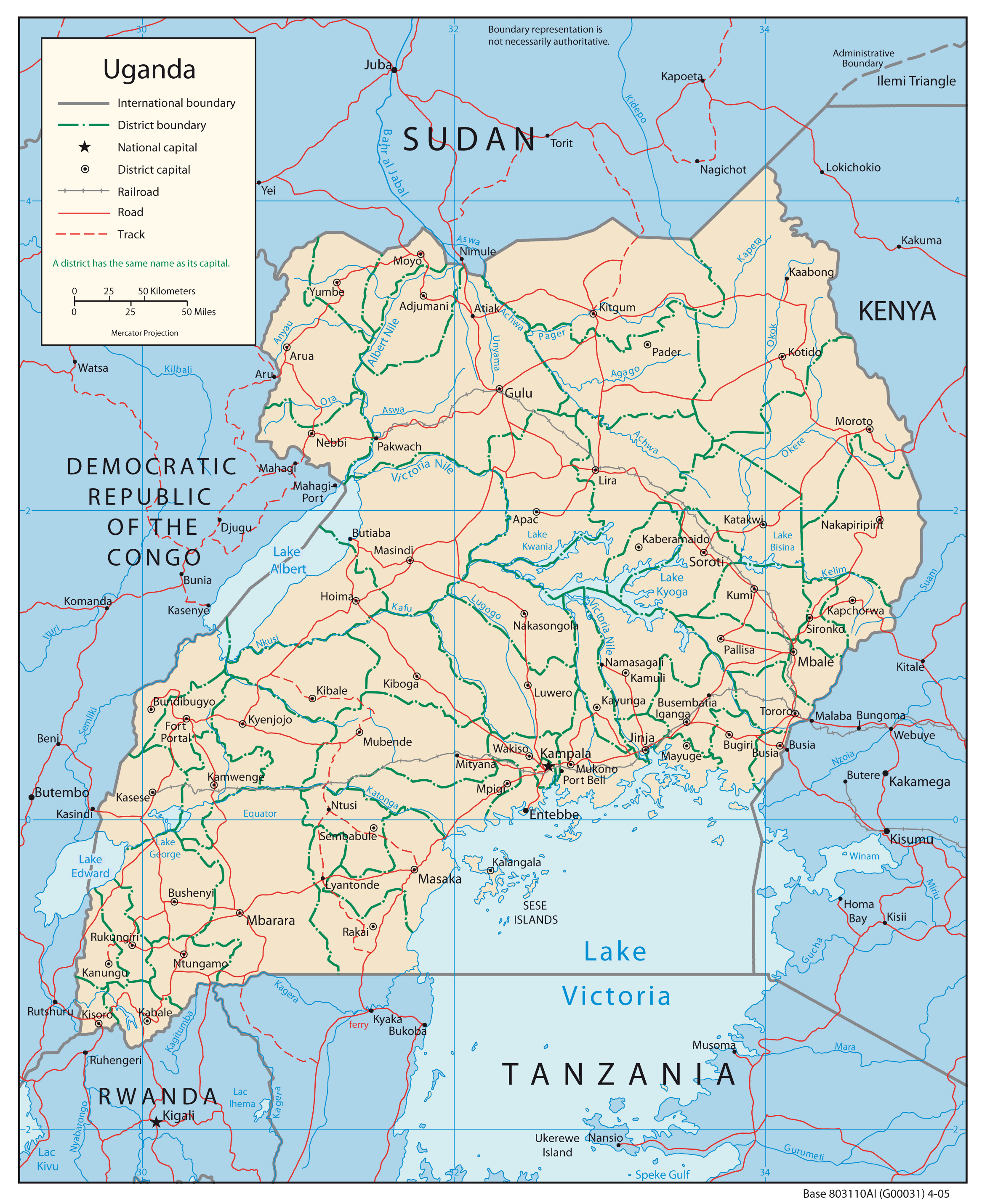 Political Map Of Uganda | Cities And Towns Map