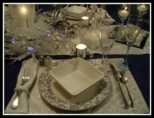 Dining Delight: Winter Blue & White