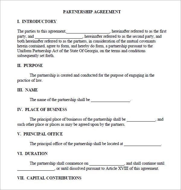 free-printable-partnership-agreement