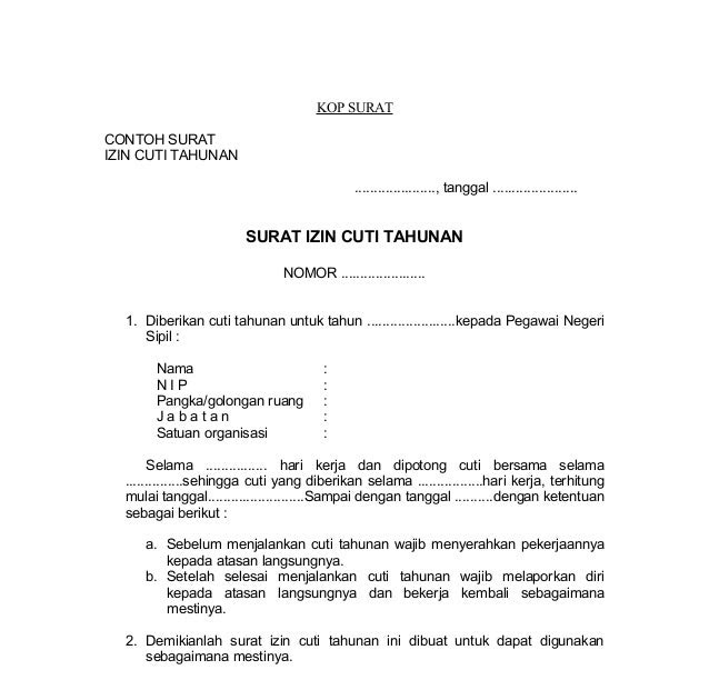 Download Kumpulan Contoh Surat Cuti Menikah Keren