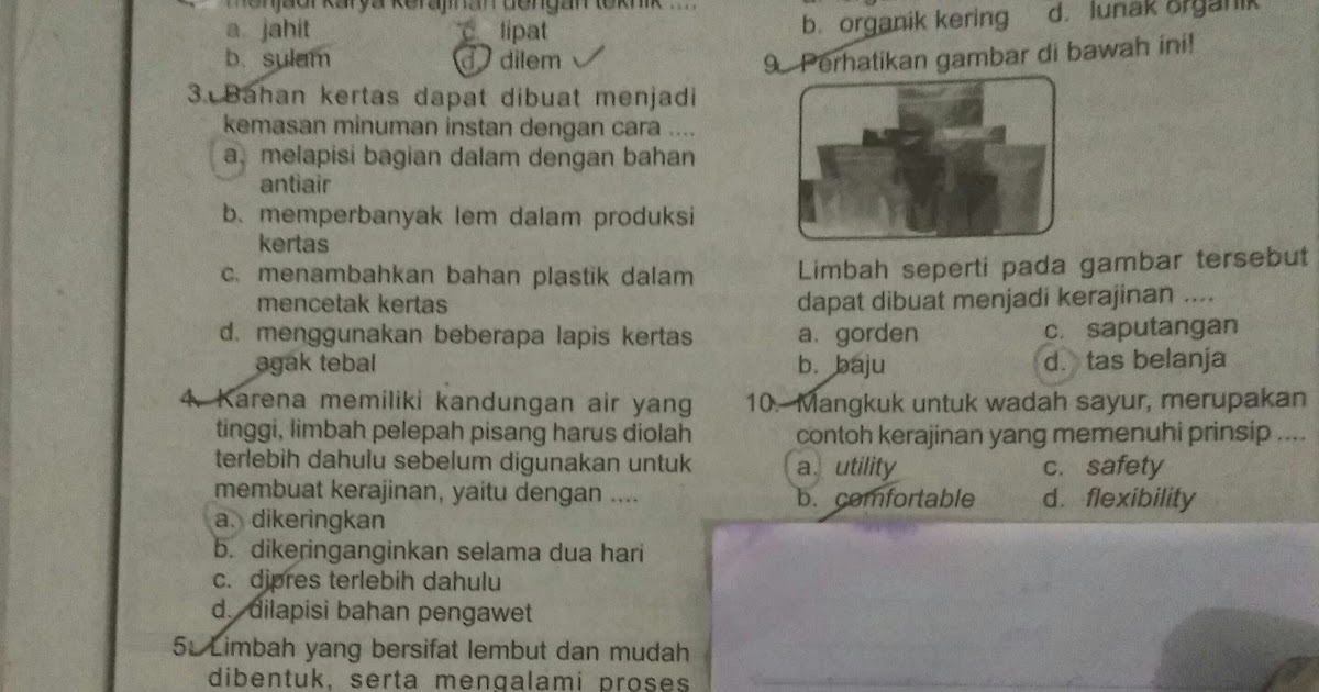 Contoh Soal Dan Jawaban Kerajinan Jawaban Buku