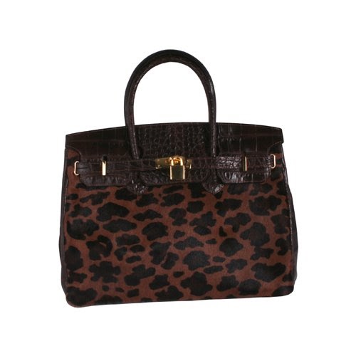 Cheap Italian Leather Handbag in Animal and Crocodile Print On Sale - Animal print handbags for sale