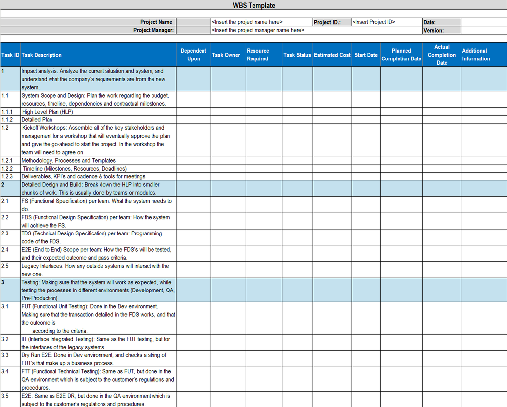 √ダウンロード Wbs Excel Template Download 166606 Wbs Excel Template Download