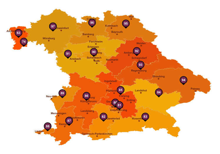 Bayern Postleitzahlen Karte : Plz Konigsberg In Bayern Bayern