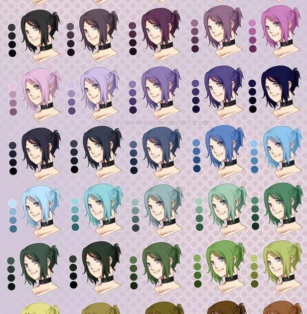 Anime Hair Color Palette