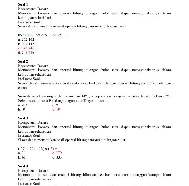 Contoh Soal Cerita Diferensial