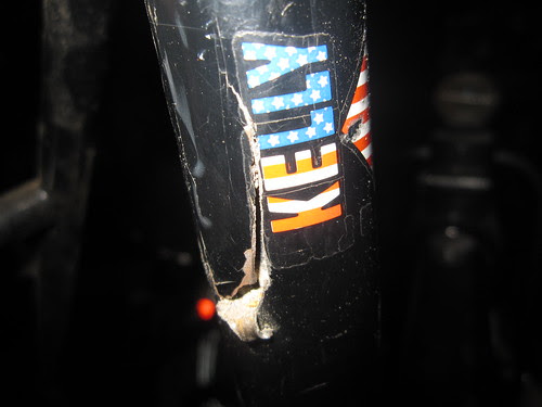 Broken seat tube