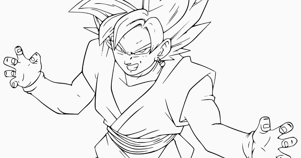 Coloring and Drawing: Goku Vs Goku Black Coloring Pages