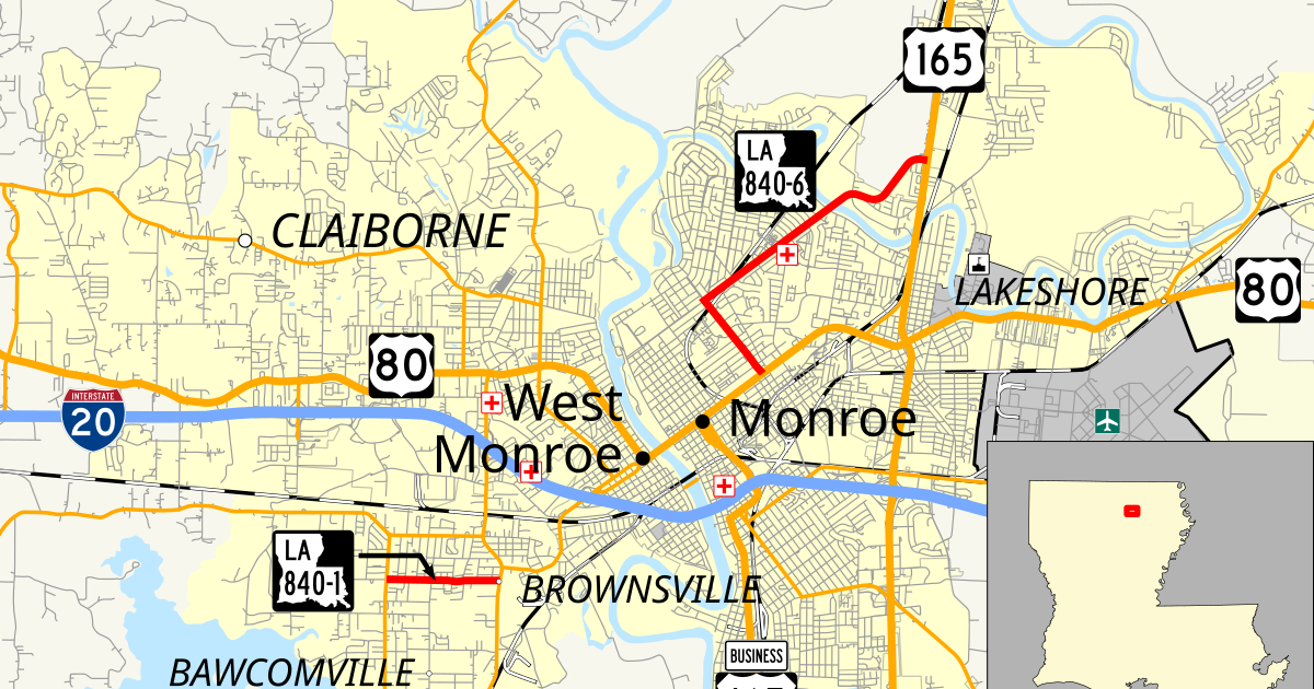 Map Of Monroe Louisiana