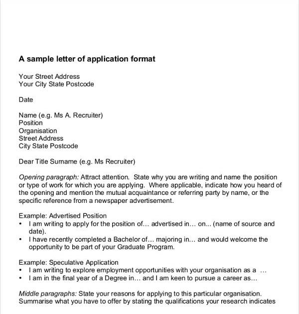 simple application letter sample for any vacant position in nigeria