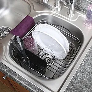 Power Brand Dish Drying Rack In Sink On Counter Or