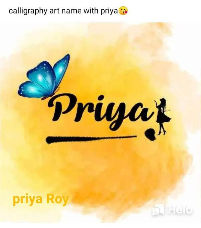 Featured image of post Priya Name In Calligraphy - I need to get a few designs done to choose from to for a tattoo of the name priya in hindi calligraphy.