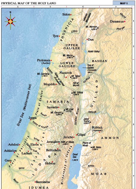 Holy Land Map Time Of Jesus - Maping Resources