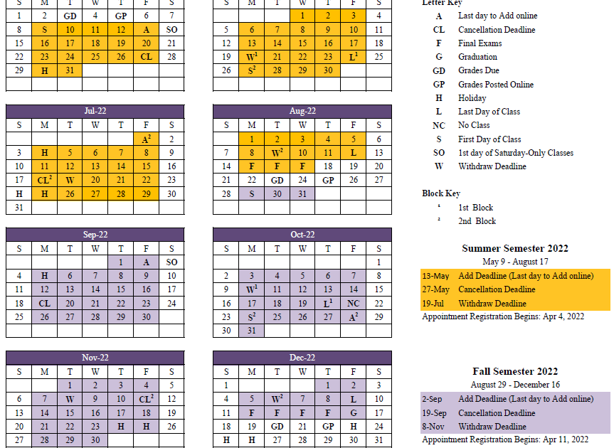 Barry University Fall 2022 Calendar - Printable Word Searches