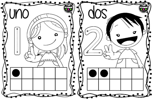 Niños Contando Numeros Para Colorear / Numeros Para Colorear