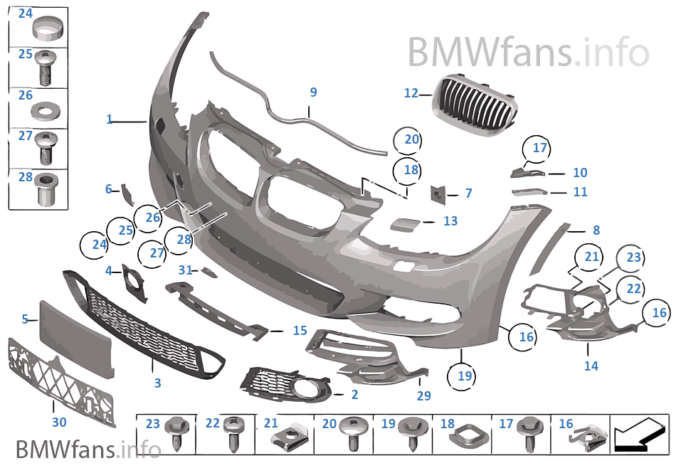Bmw Front Bumper Parts Diagram - Hanenhuusholli
