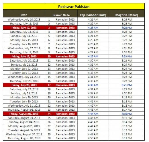 Islamic Date In Pakistan