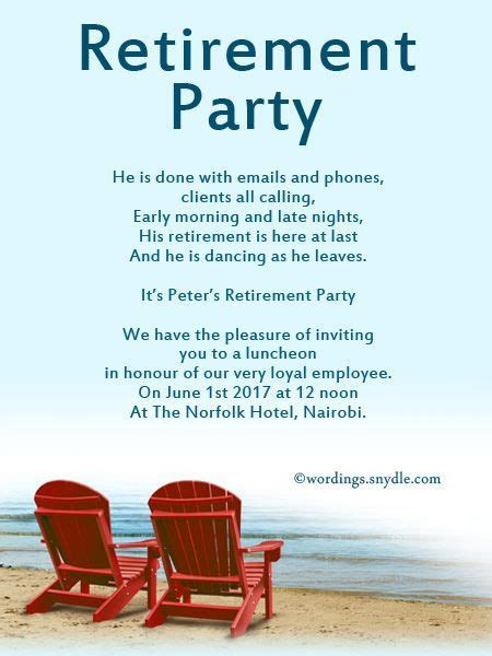 Retirement Party Invitation Wording Ideas and Samples Retirement Party Invitation Wording Ideas and Samples