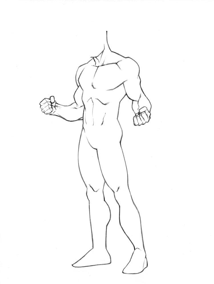 Blank Anime Male Body Template Canvas Ville