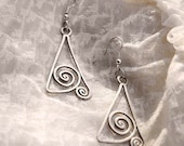 Handmade earrings Art Deco Art Nouveau silver wire wrapped - offpeter