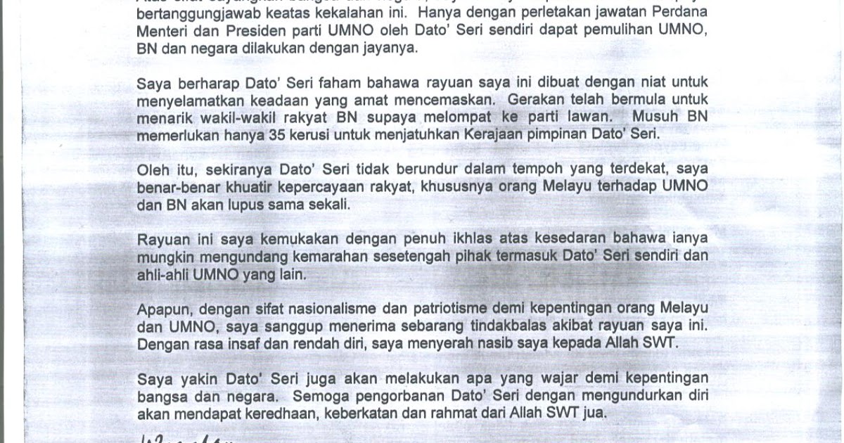 Surat Rasmi Letak Jawatan Persatuan - Rasmi V