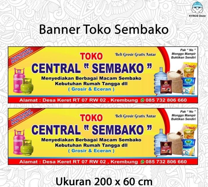 Toko Kelontong Contoh Spanduk Toko Sembako - gambar spanduk