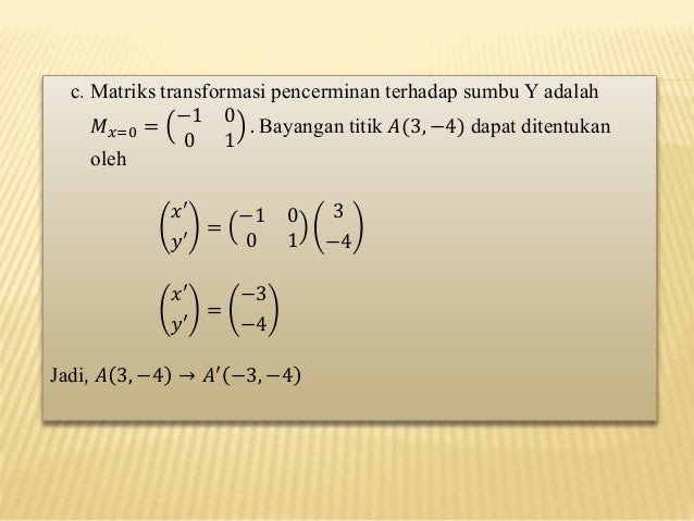 Contoh Soal Refleksi Terhadap Sumbu X