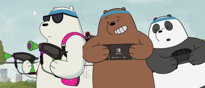 Griz Panda And Ice Bear From We Bare Bears Play Nintendo