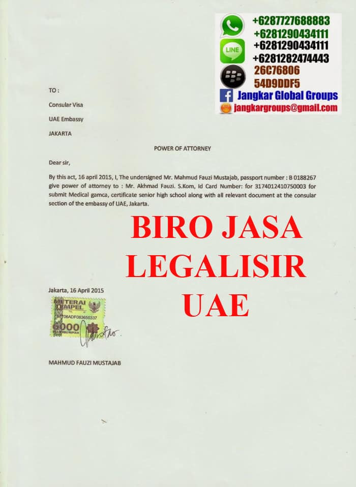 Contoh Surat Kuasa Visa - Jeans Da