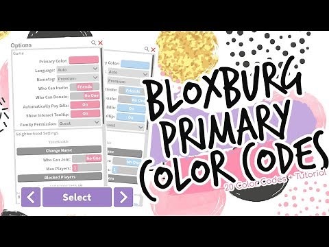 Bloxburg Menu Color Codes - Aesthetic Primary Color Themes For Bloxburg