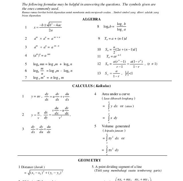 Soalan Algebra Dan Jawapan