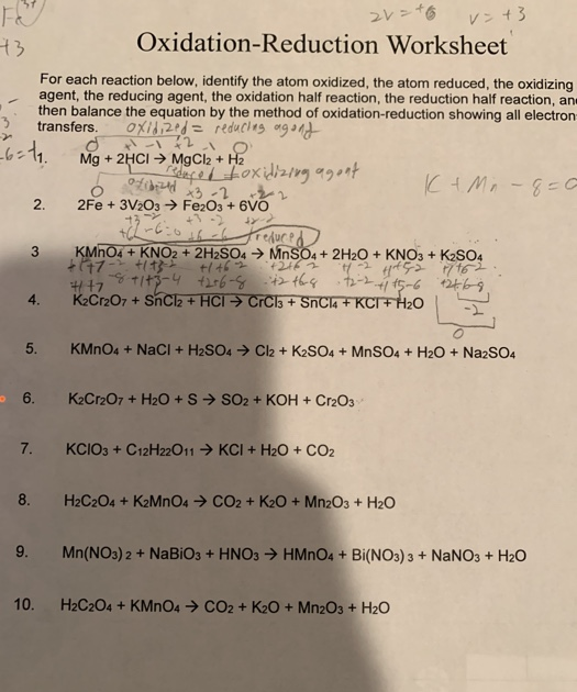 worksheet-oxidation-numbers-answers