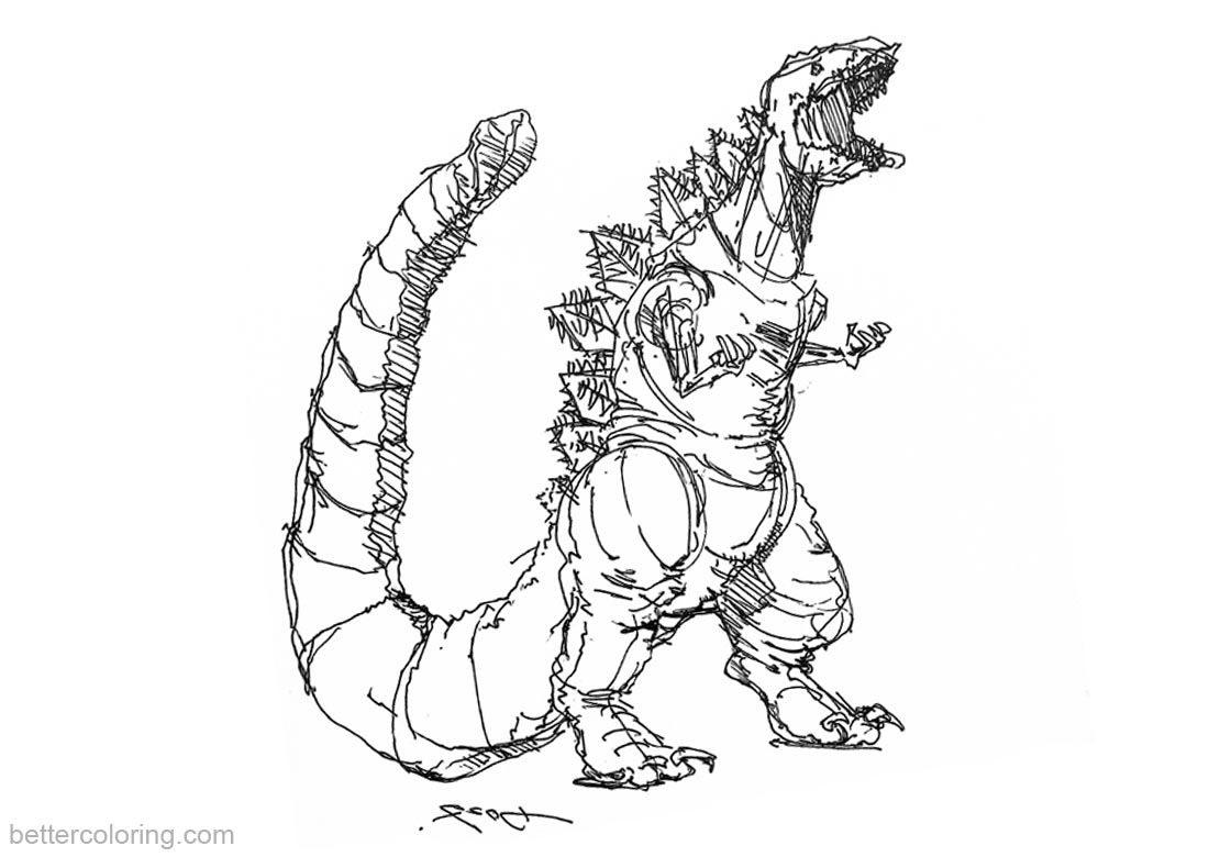 Coloring Godzilla Hd Football