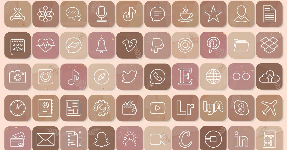 The Best 14 Light Brown App Icons Aesthetic Notes - Wallpaper Stickers