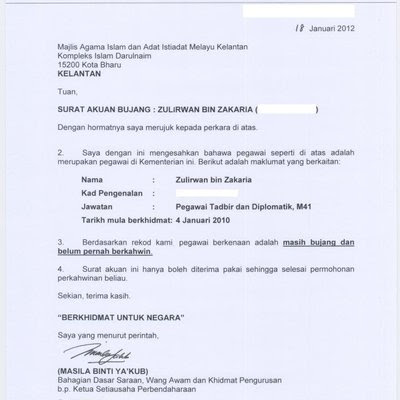 Surat Permohonan Kerja Kerani Akaun - Surasmi F