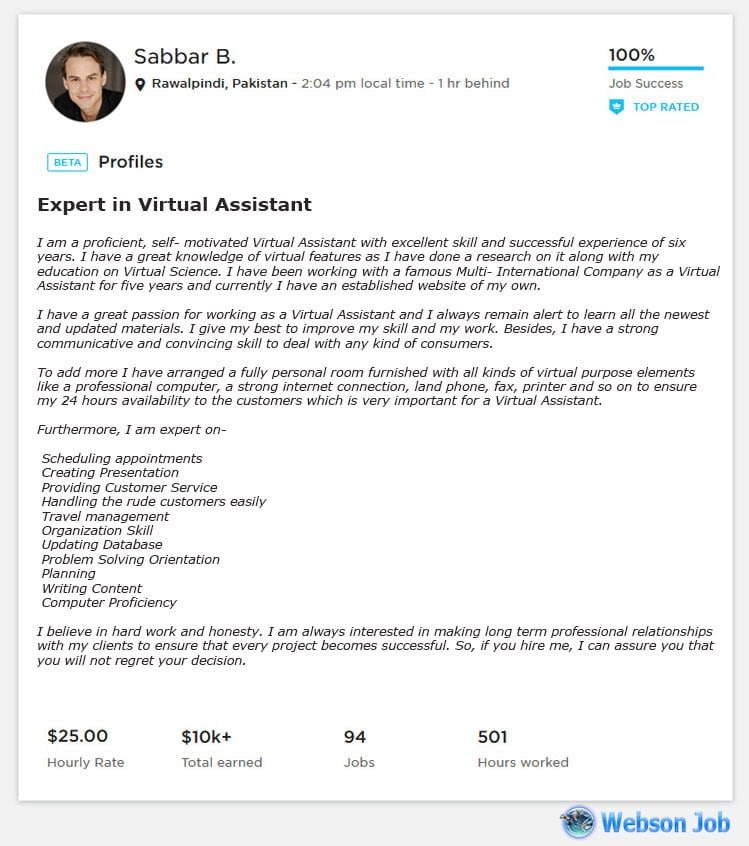 cover letter for upwork virtual assistant