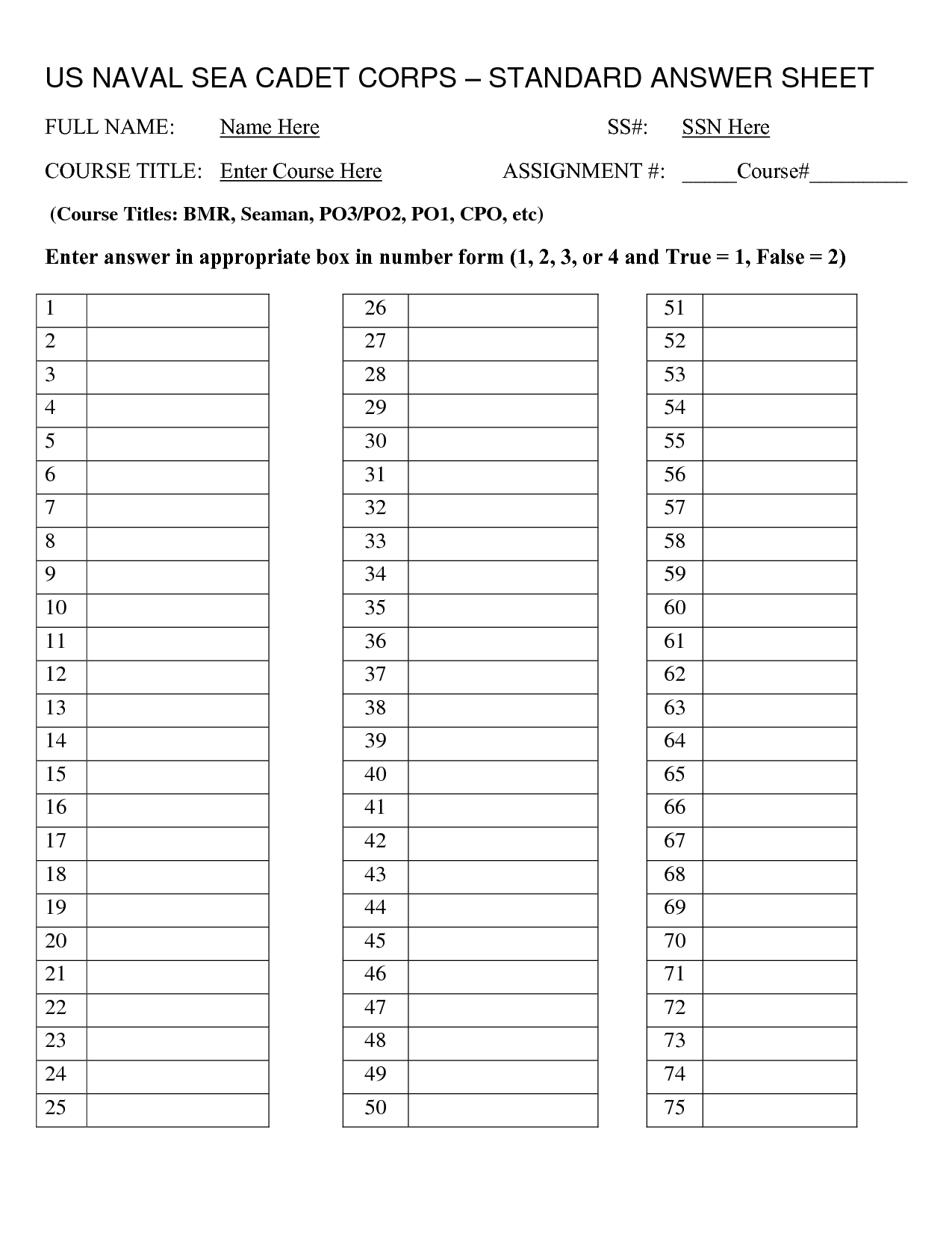 91 Pdf Printable Answer Sheet 1 100 Printable Download Printable 50 