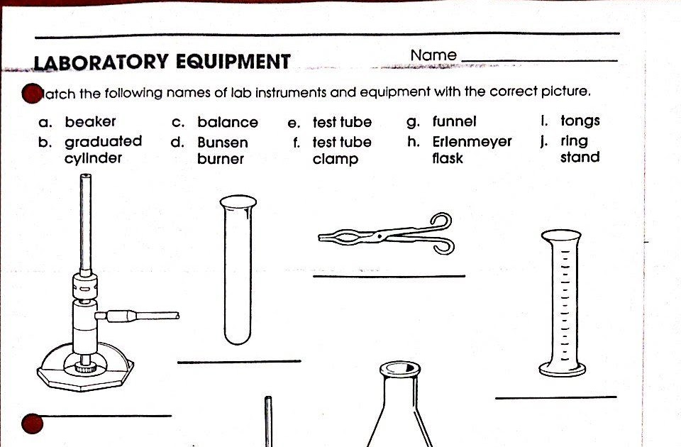 Lab Equipment Quiz Worksheet - Ivuyteq