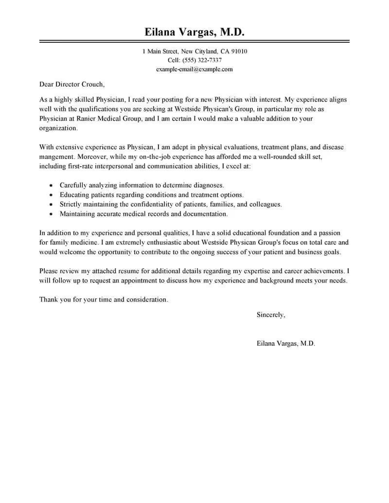 medical malpractice cover letter examples